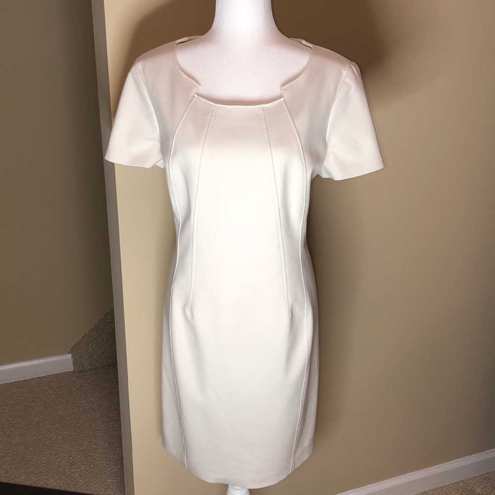T Tahari fully lined cream dress